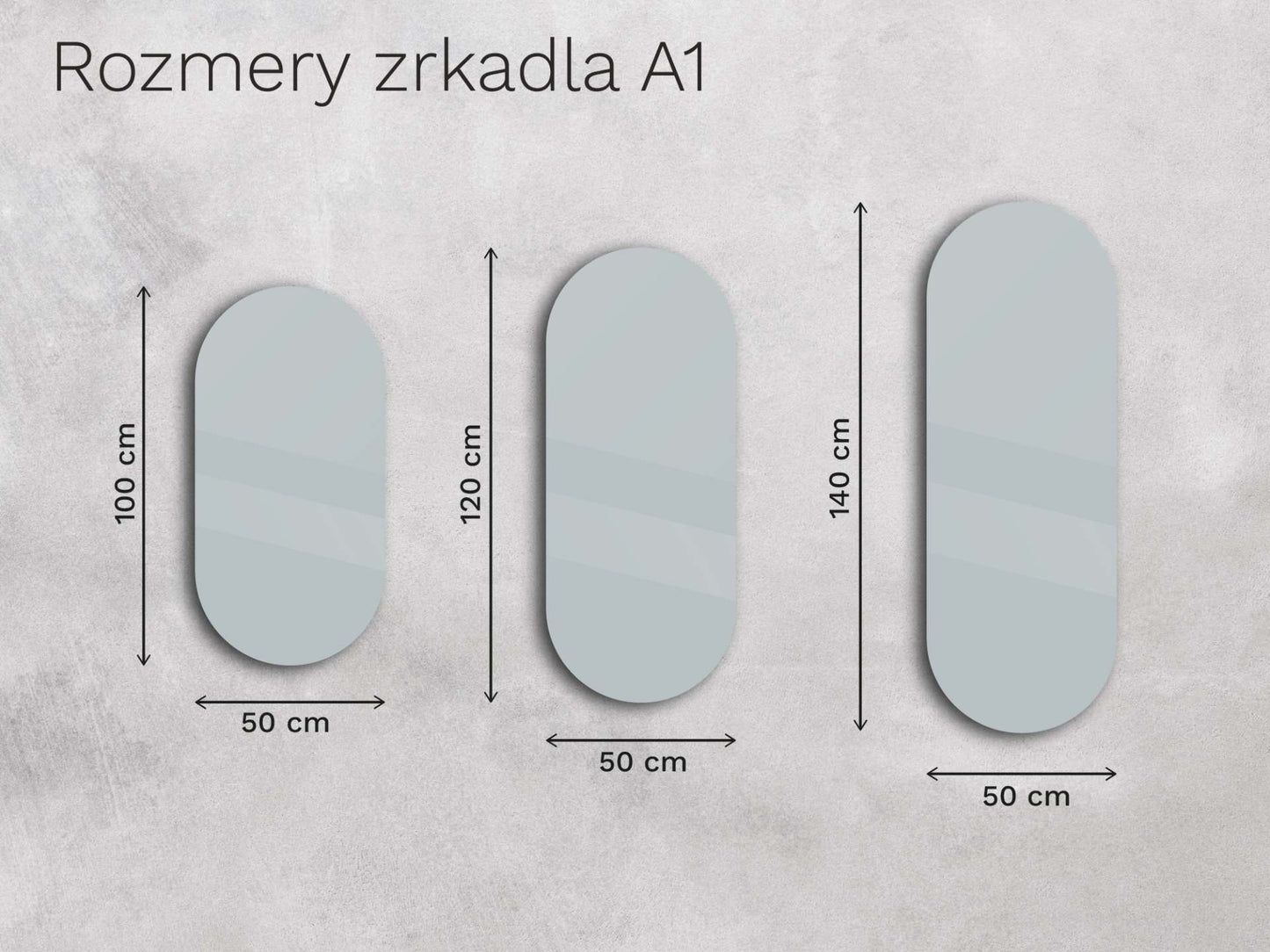 Oválne zrkadlo s LED osvetlením A1