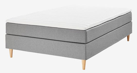 Boxspring posteľ 140x200 LEIRKUP sivá mäkká