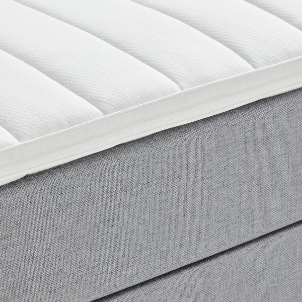 Boxspring posteľ 140x200 LEIRKUP sivá mäkká