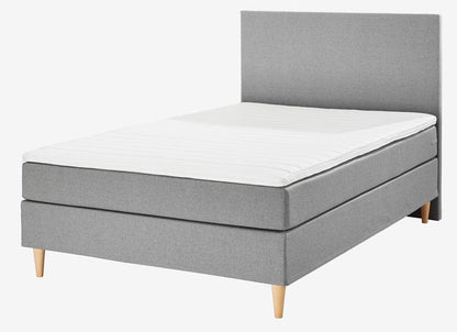 Boxspring posteľ 140x200 LEIRKUP sivá mäkká