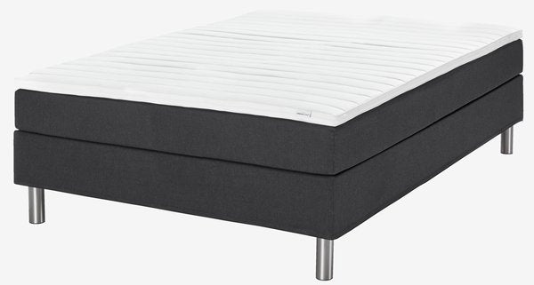 Boxspring posteľ 140x200 cm TYSSA čierna mäkká PU