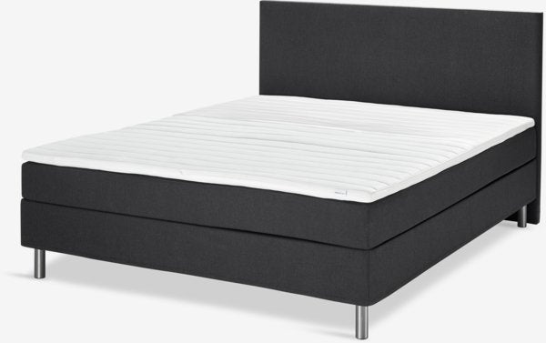 Boxspring posteľ 140x200 cm TYSSA čierna mäkká PU