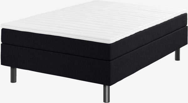 Boxspring posteľ 140x200 cm TYSSA čierna mäkká PU