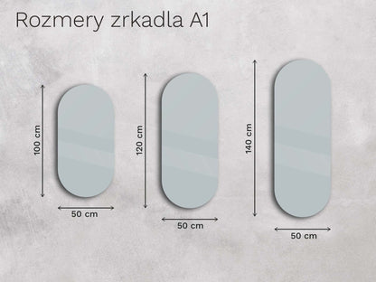 Oválne zrkadlo s LED osvetlením A1